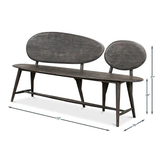 Modern Greyed Wood Bench For Sale In Raleigh - Image 6 of 11