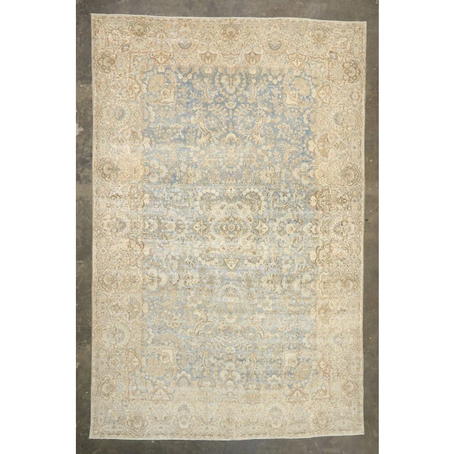 Beige Antique Persian Kerman Rug - 11'00 x 17'01 For Sale - Image 8 of 10