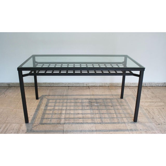 Glass and Black Metal Table, 2010s For Sale - Image 4 of 7