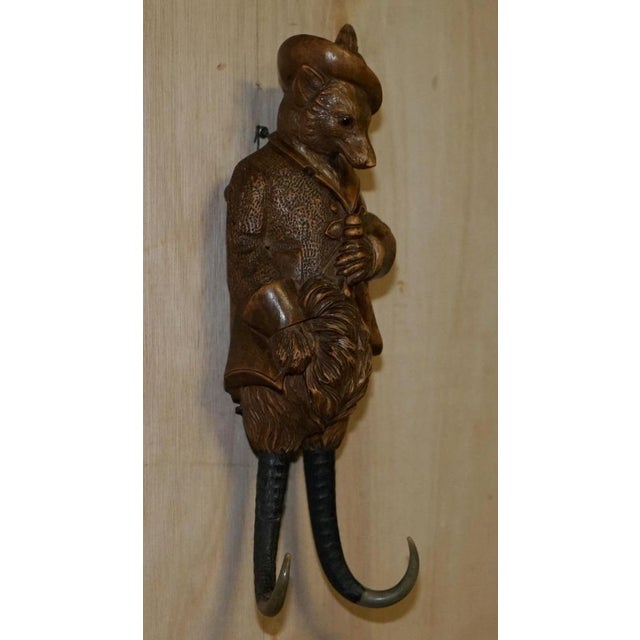 Antique Musical Black Forest Hand Carved Fox Whip Hook, 1880 For Sale - Image 10 of 18