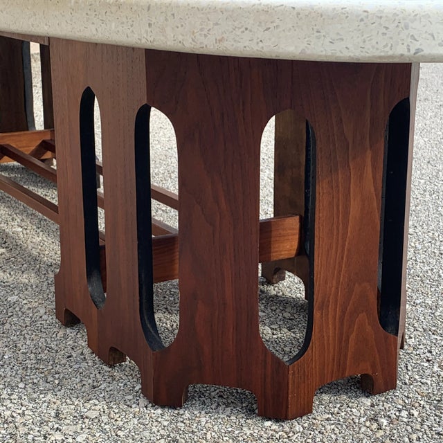 Wood Mid Century Modern Terrazzo Coffee Table For Sale - Image 7 of 13