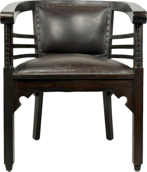 Antique Ebonized Oak Desk Chair, 1890s