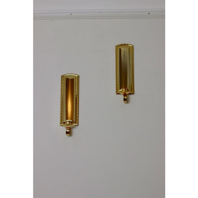 Mid-Century Modern Mid-Century Modern Swedish Brass Sconces by Scandia, Set of 2 For Sale - Image 3 of 10