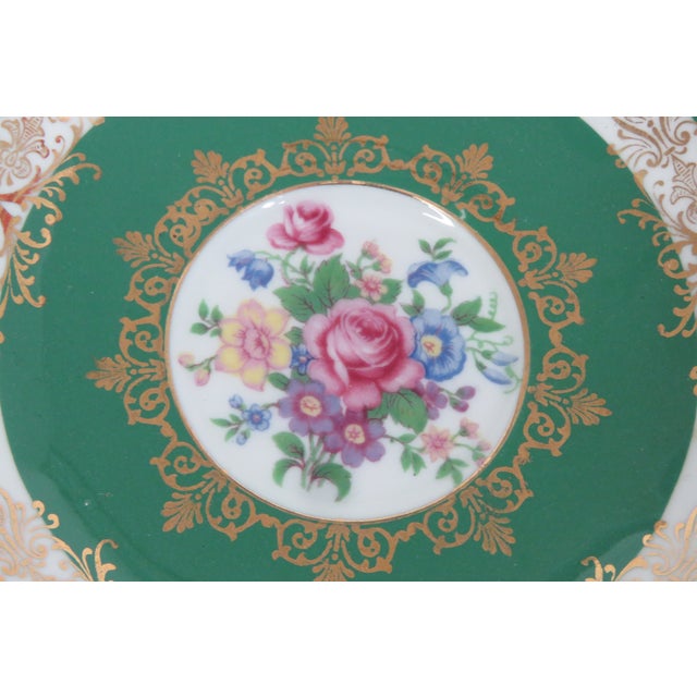 Mid 20th Century Royal Standard Green and Gold 22k Teacup and Saucer Set 4656b For Sale - Image 5 of 10