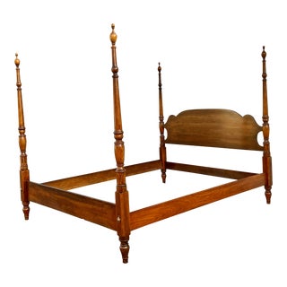 Vintage Statton Oxford Cherry Poster Bed Queen Size For Sale