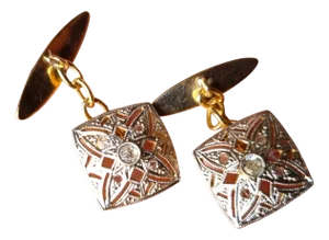 Edwardian Square Diamond Cufflinks, 1910, Set of 2
