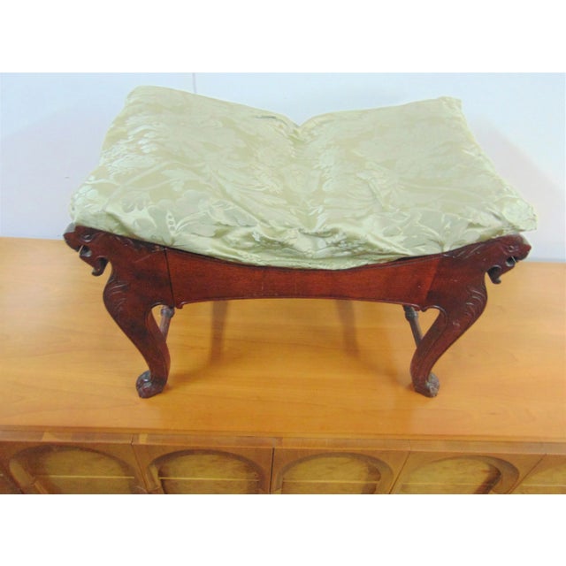 Victorian Victorian Mahogany Lion Carved Stool For Sale - Image 3 of 8