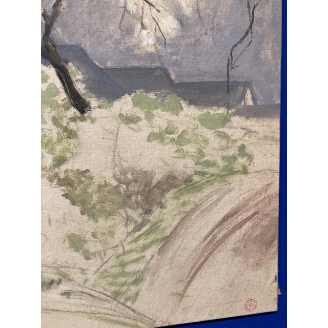 Marthe Orant, Landscape with a Bell Tower, 1890s-1910s, Oil on Canvas For Sale - Image 12 of 14