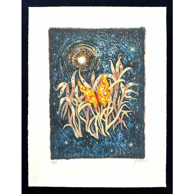 Colored lithograph, on magnani - pescia paper. Paper's size 44 x 56 cm, work's size 31 x 43 cm. Excellent condition, no...