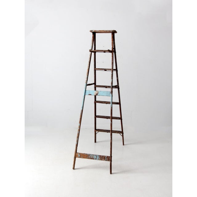 Vintage Wooden Painter's Ladder 6.5 Ft For Sale - Image 11 of 12