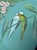 Teal Tropical Chinoiserie Mural | Hand-Painted 9-Panel Wallpaper With Monkeys & Birds For Sale - Image 4 of 6