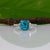5.4Ct Blue Zircon Ring With Natural Diamond Accents: Solid 14k Gold, Size 6.75 For Sale In Columbus - Image 6 of 10