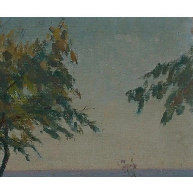 Realism Vintage Ukrainian Impressionist Painting: Sunny Seaside Landscape, 1982 50-60 For Sale - Image 3 of 6
