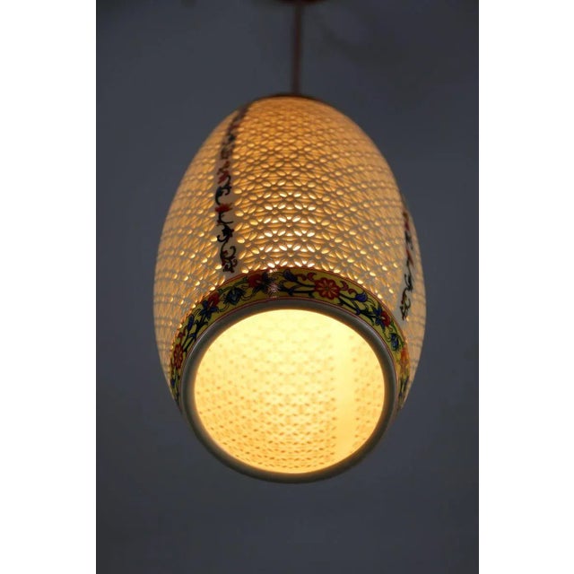 Ceramic Oriental Ceramic Pendant Lamp, 1980s For Sale - Image 7 of 13