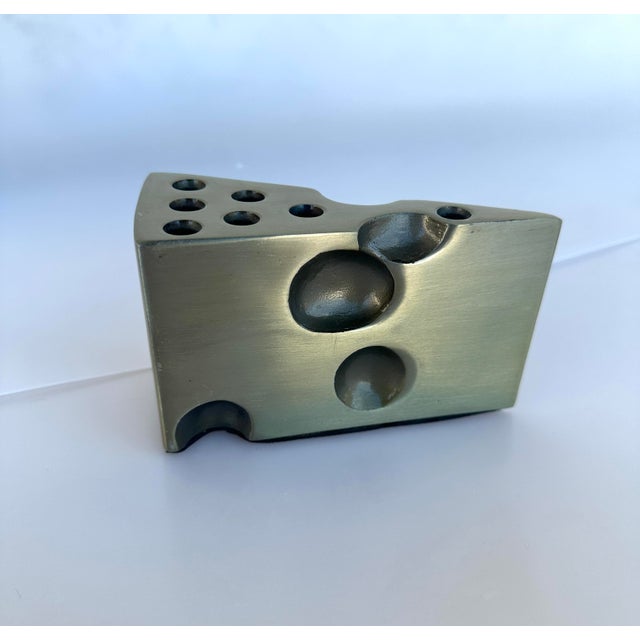 Ben Seibel Vintage Brass Cheese Pen Holder For Sale - Image 4 of 8