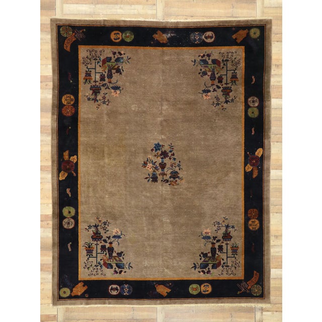 Antique Chinese Peking Rug - 08'10 x 11'06 For Sale In Dallas - Image 6 of 7