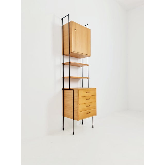 Mid-Century Modern Shelving Unit in Ash Wood by Hilker for Omnia, Germany, 1960s For Sale - Image 5 of 18