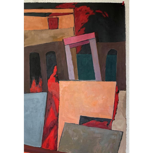 Abstract “Cityscape #3” Abstract Oil Painting by Mary Alice Copp For Sale - Image 3 of 5