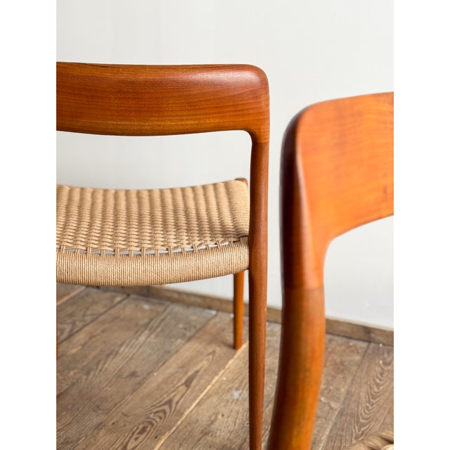 Mid-Century Danish Model 75 Dining Chairs in Teak by Niels Møller for J.L. Møllers, 1950s, Set of 4 For Sale - Image 11 of 15