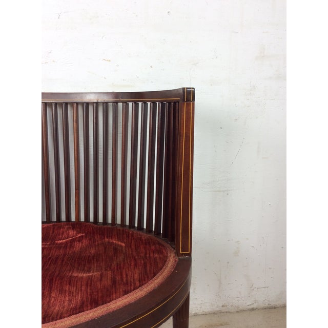 Antique Edwardian Inlaid Mahogany Settee For Sale In Philadelphia - Image 6 of 18