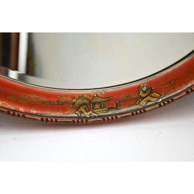Gold Antique Chinoiserie Lacquered Mirror, 1920s For Sale - Image 8 of 10