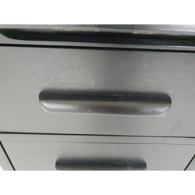 Large Black Wooden Executive Desk, 1960s For Sale - Image 16 of 17