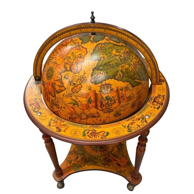 Vintage Italian-Style Globe Bar Cart For Sale In West Palm - Image 6 of 12