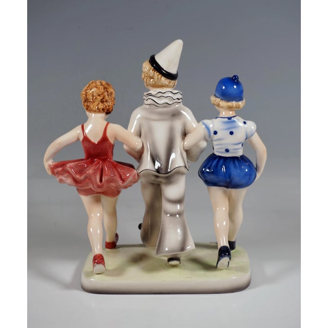 Three Children Walking Figurine by Dakon, 1930s For Sale - Image 3 of 7