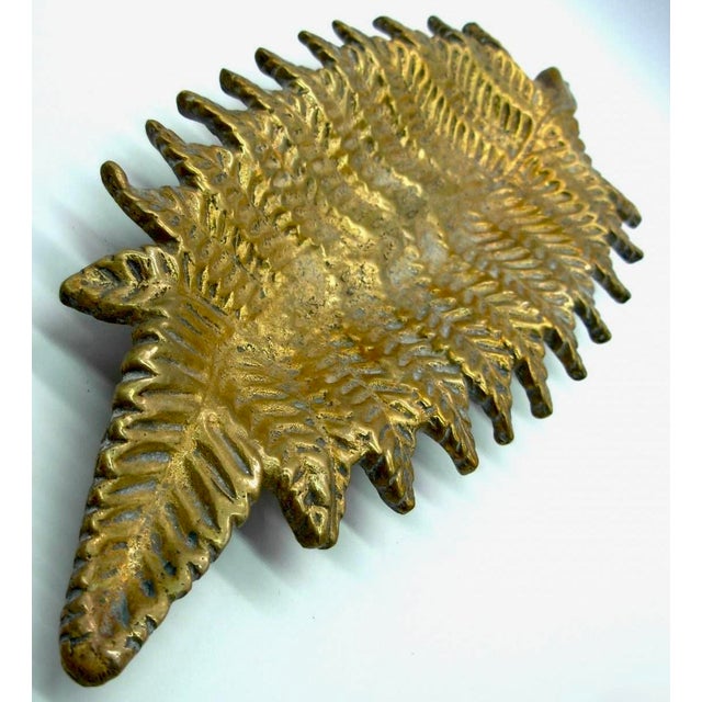 Art Nouveau 1950s Mid-Century Solid Bronze Fern Leaf Tray – New Zealand Botanical Design For Sale - Image 3 of 4