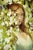 Contemporary Jasmine by Nadezda | Oil on Panel Portrait of a woman among jasmine flowers For Sale - Image 3 of 5