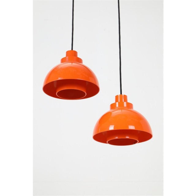 Danish Space Age Pendant Lamps by K. Kewo for Nordisk Solar, 1970s, Set of 2 For Sale - Image 6 of 18