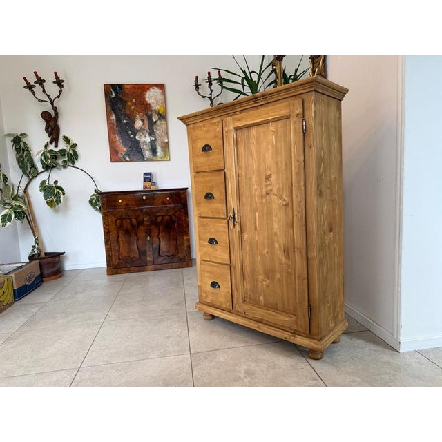Rustic Farmhouse Bread Cabinet in Wood For Sale - Image 9 of 11