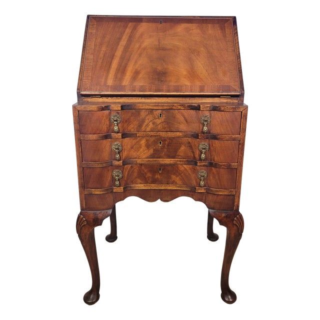Queen Anne Walnut Ladies Writing Desk, 1920s For Sale