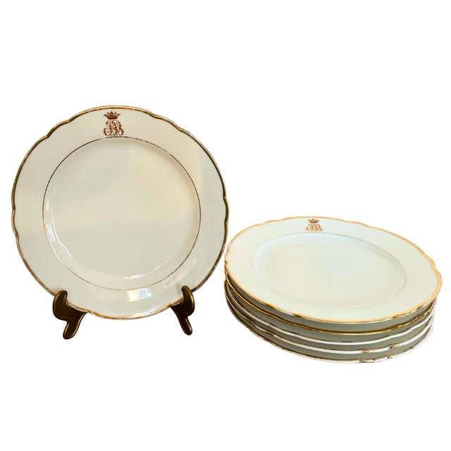 Antique Limoges Porcelain Dinner Plates, 1900, Set of 6 For Sale - Image 6 of 6