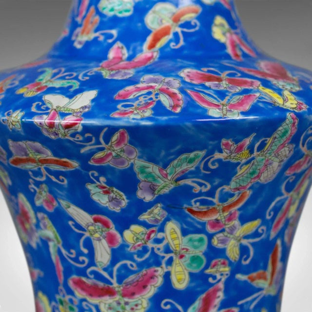 20th Century Oriental Butterfly Ceramic Vase For Sale - Image 4 of 8