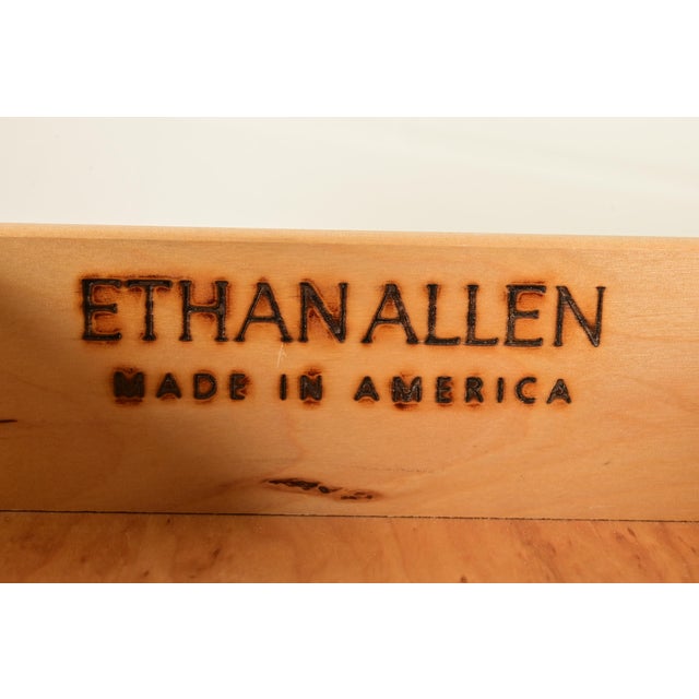 Ethan Allen French Country Cream Lacquered Maple Top Console Table For Sale - Image 9 of 16