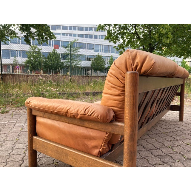 Vintage Cognac Caramel Aniline Leather Sofa, 1970s For Sale - Image 13 of 18