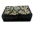 Vintage early 20th century rectangular jewelry or trinket box with zardozi (metal bound threads) embroidered flowers....