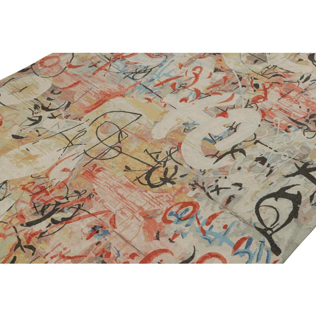 This contemporary 9x12 abstract rug is a new addition to Rug & Kilim’s Modern Collection—hand-knotted in wool and silk. On...