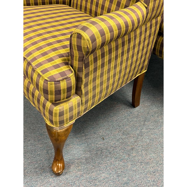 Late 20th Century Upholstered Wingback Chairs - A Pair For Sale In New York - Image 6 of 12