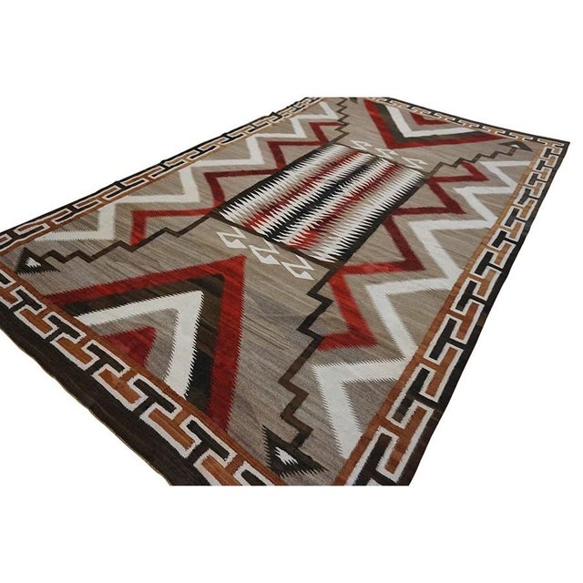 1930s Camel Field Antique Native American Tribal Geometric Flat Weave Kilim Rug For Sale - Image 9 of 10
