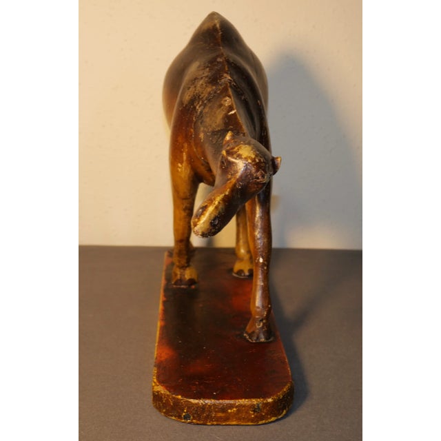 Italian Late 19th Century Italian Polychrome Painted Carved Wooden Dromadery Camel Figure on Plinth Base For Sale - Image 3 of 9