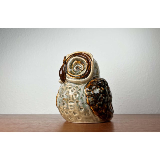Large Mid-Century Modern Danish Studio Pottery Owl Sculpture by Josef Simon for Søholm, 1960s For Sale - Image 15 of 18