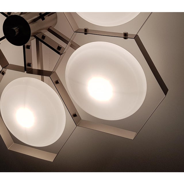 21st Century Hive Satin Nickel Glossy White Murano Flush Mount by Fabio LTD For Sale - Image 6 of 6