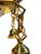 Semi Flush Arts and Crafts Light Fixture in Polished and Lacquered Brass With Four Vintage Frosted Octagonal Clear Glass Shades #2663 For Sale - Image 4 of 5