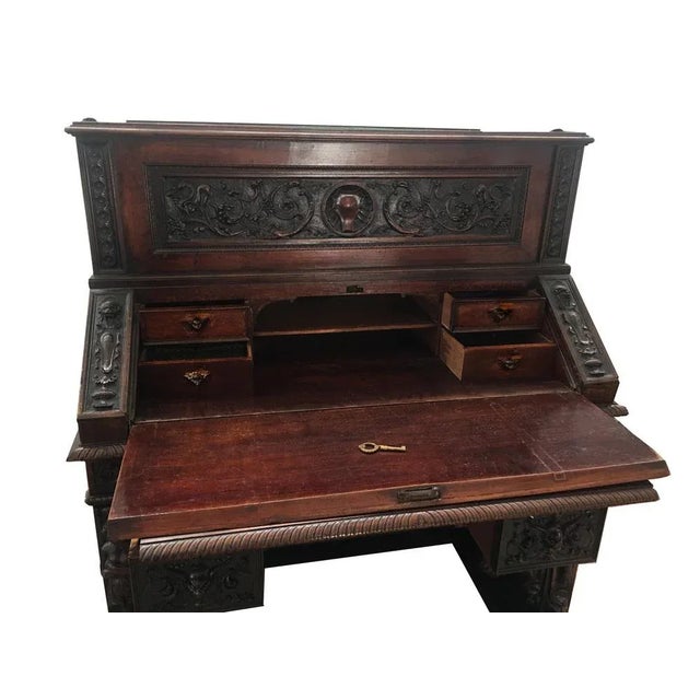 Brown Italian Wooden Desk, 1820s For Sale - Image 8 of 11