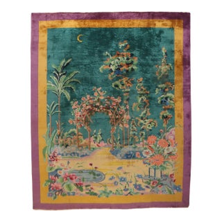 Antique Chinese Art Deco Carpet For Sale