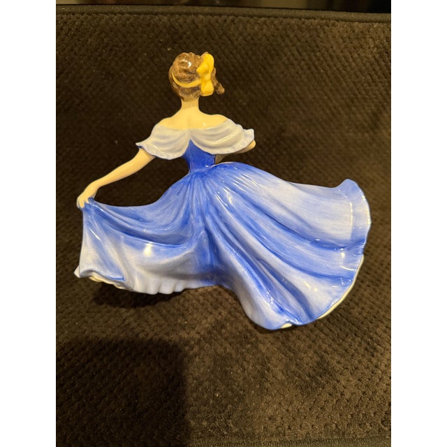 Blue Dancing Dress, Fan, Flowing Skirt Likely “Isadora” HN2938 or “Dancing Years” HN2235