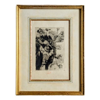 Félicien Rops, Fantoche, 1874, Drypoint Etching For Sale