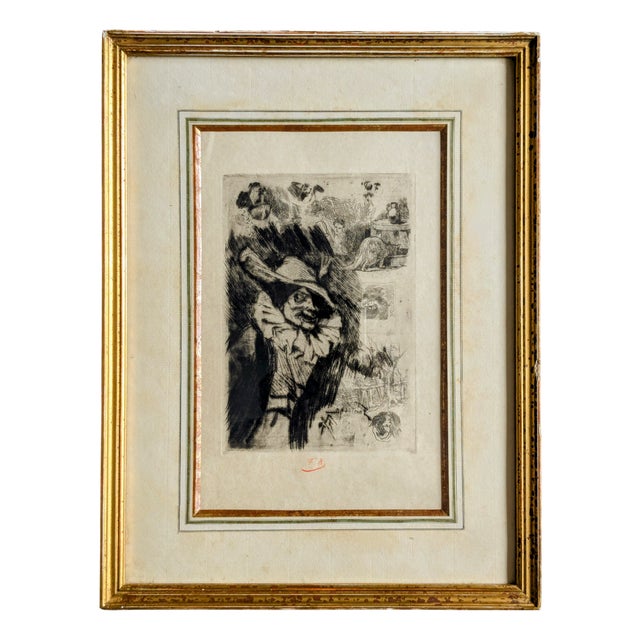 Félicien Rops, Fantoche, 1874, Drypoint Etching For Sale